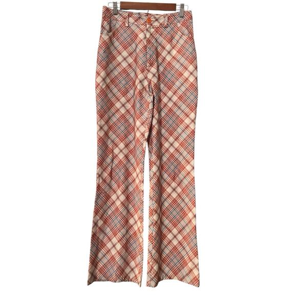 Rolla's Plaid Bootcut Pants •Women M/ 10• High Rise Pomegranate Casual Rollas - Picture 7 of 16